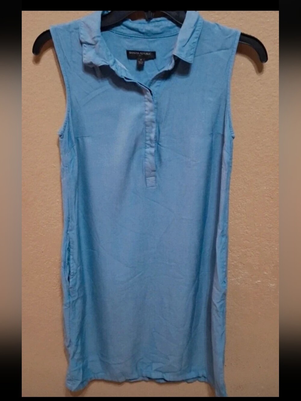 Banana Republic Sky Blue Sleeveless Polo Tunic